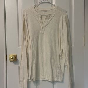 J. Crew Men's Off-White Long Sleeve Henley